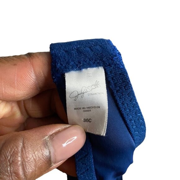 Jaclyn Smith Collection Women's Blue Lace Detail Lightly Lined Bra - Picture 4 of 6